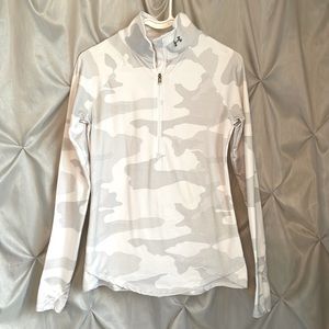 Under Armor 3/4 zip white camo pullover